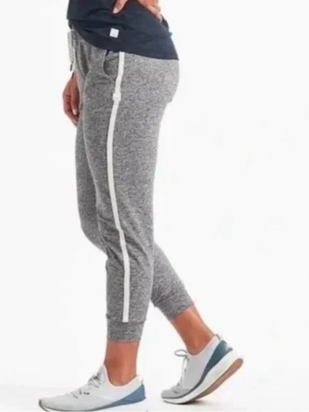 Vuori Performance Jogger Pants Womens Size XSmall Gray Side Stripe Drawstring